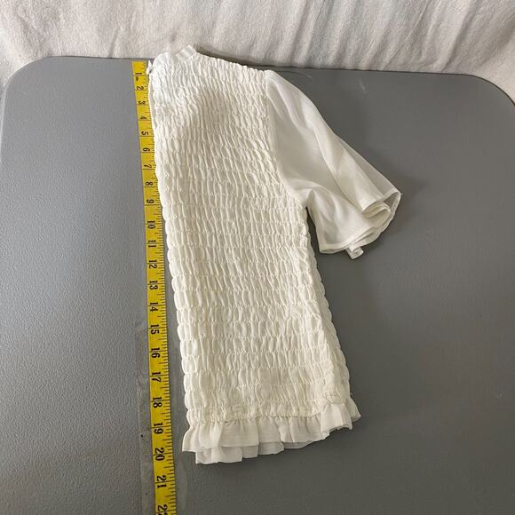 Abercrombie & Fitch Womens Top S Flutter Sleeve Cottagecore Angelcore Clean Girl - Picture 9 of 10